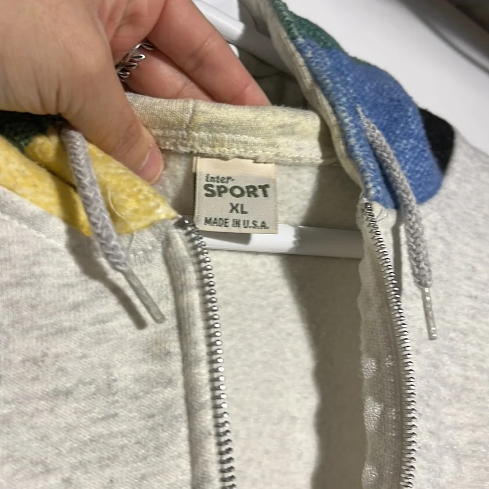 Vintage Myrtle Beach South Carolina Golf Plaid Zip Up Hooded Sweatshirt Size XL - Picture 5 of 12